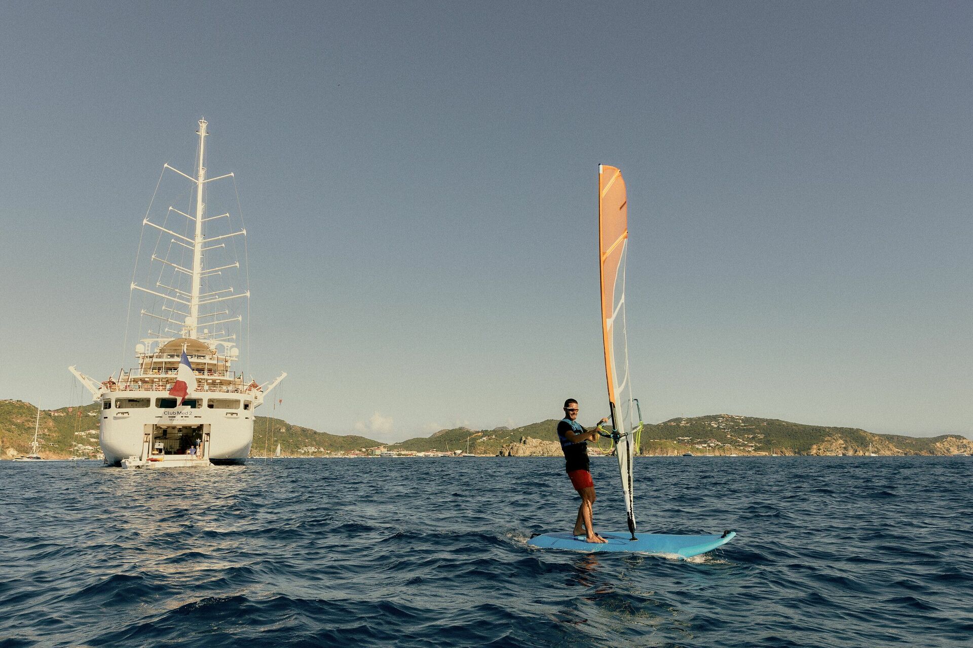 Vue aérienne bateaux