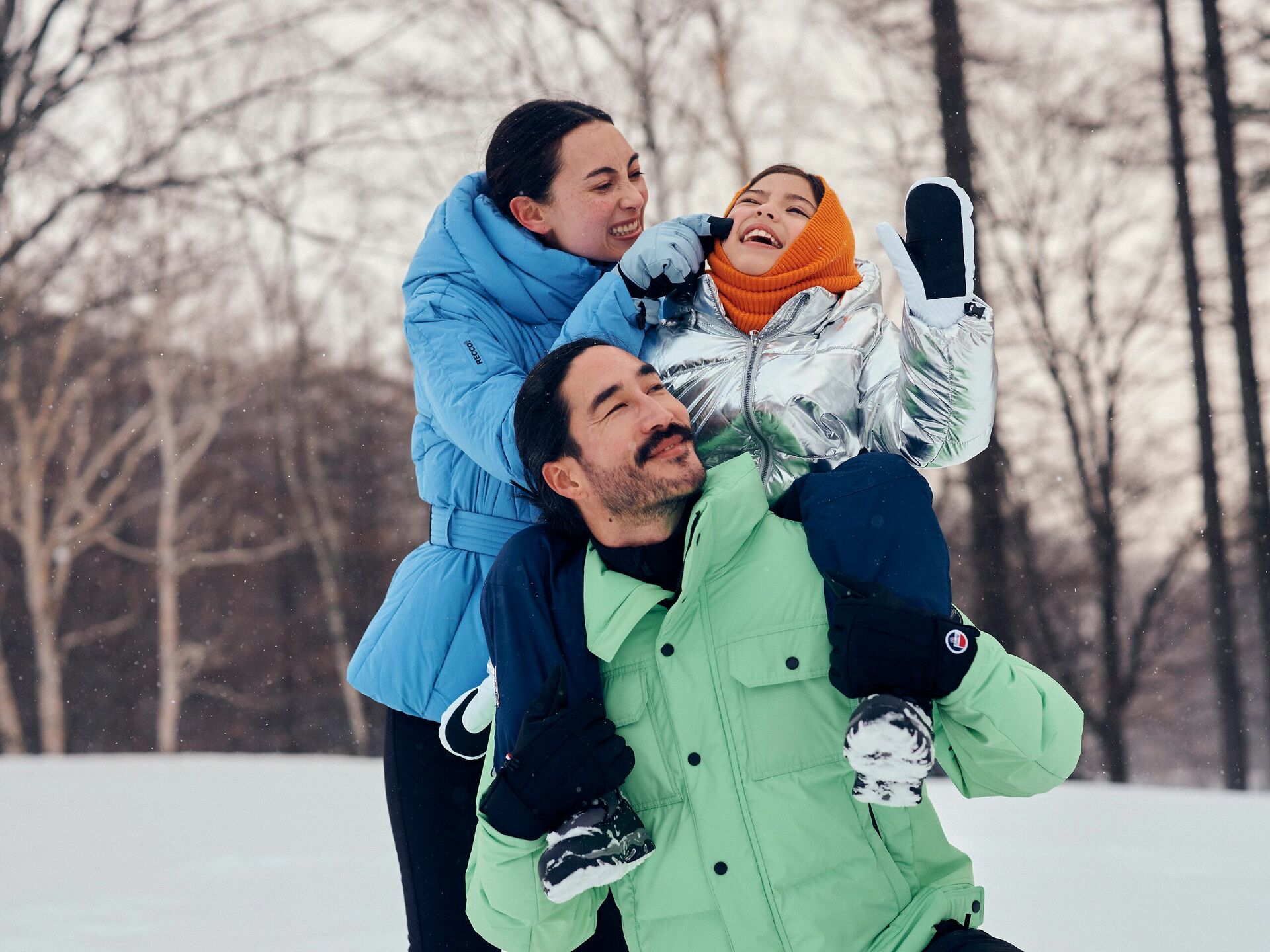 famille qui ski