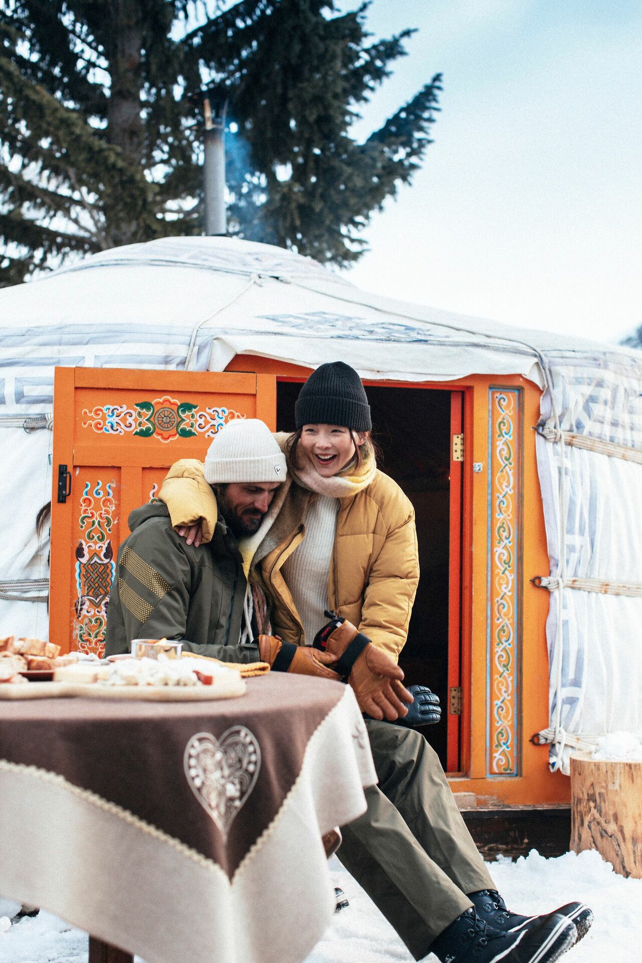 famille qui ski