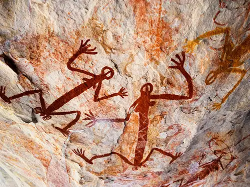 Dessins aborigènes sur roche