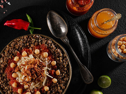 Assiette avec plat typique d'Egypte