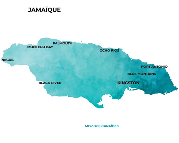 Carte de la Jamaïque carte de la Jamaïque