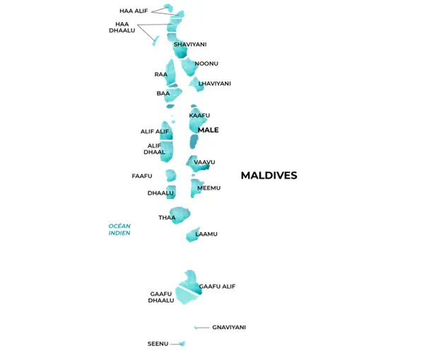 Carte des Maldives Carte des Maldives