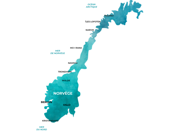 Carte de la Norvège