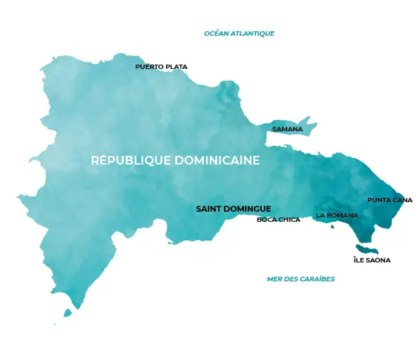 carte de la République Dominicaine