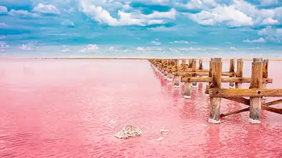 Lac rose au Sénégal