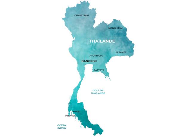 Carte de la Thaïlande carte de la Thaïlande