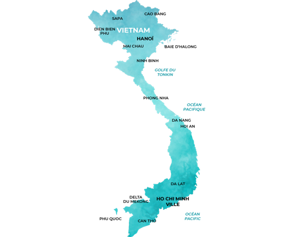 Carte du Vietnam