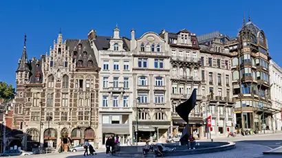 Bâtiments aux façades typiques de Belgique