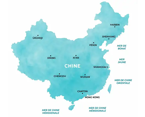 Carte de la Chine Carte de la Chine