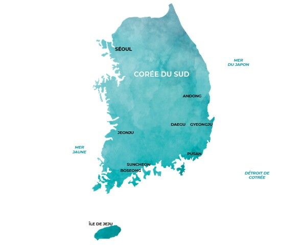 carte de Corée du Sud
