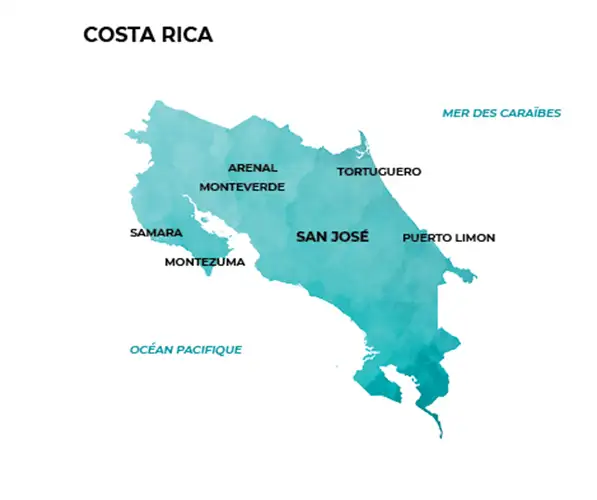 carte du Costa Rica