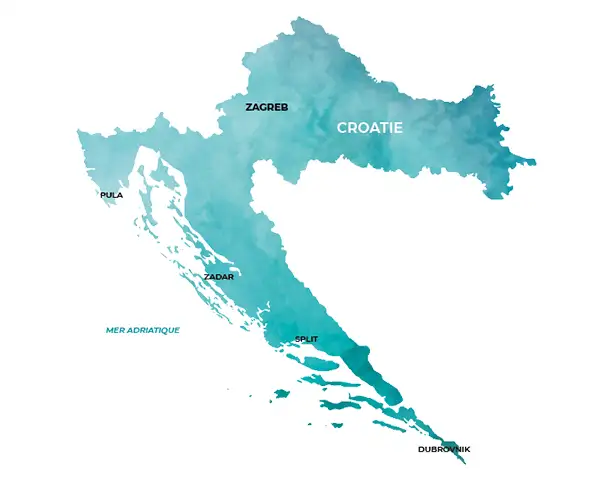 Carte de la Croatie carte de la Croatie