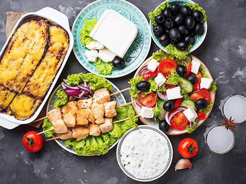 Plusieurs petits plats grecs