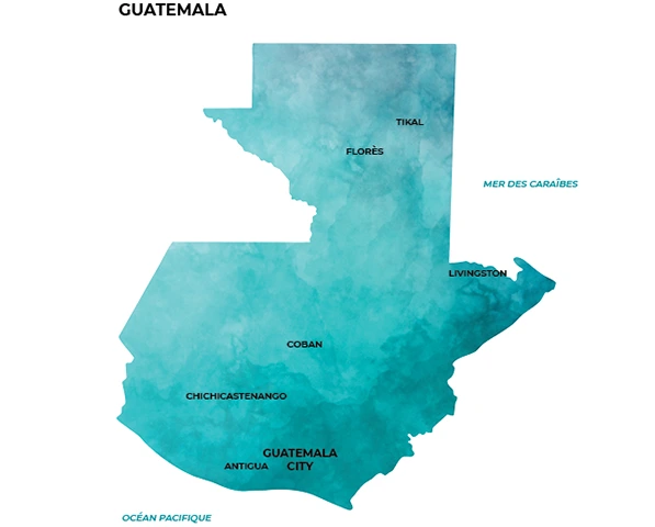 Carte du Guatemala