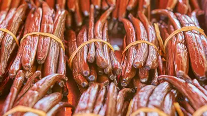 Paquets de gousses de vanille