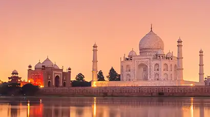 Taj Mahal au coucher du soleil