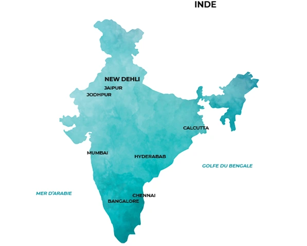 Carte de l'Inde Carte de l'Inde