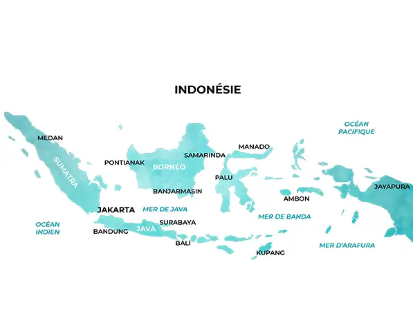 Carte de l'Indonésie Carte de l'Indonésie