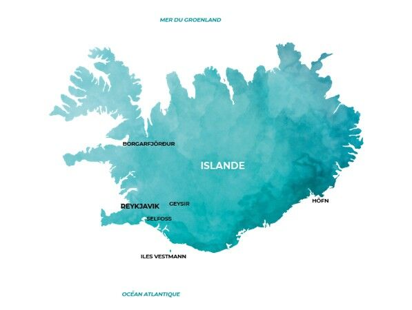 Carte de l'Islande