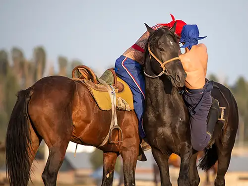2 hommes sur des chevaux