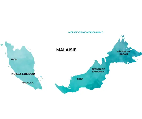 Carte de la Malaisie Carte de la Malaisie