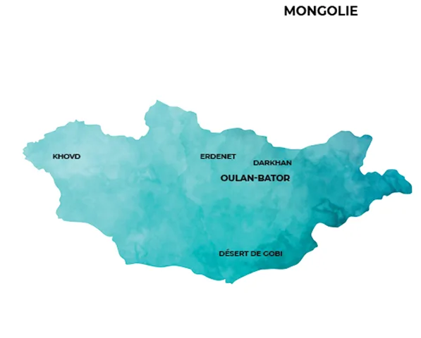 Carte de la Mongolie carte de la Mongolie