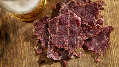 Morceaux e viande séchée Biltong