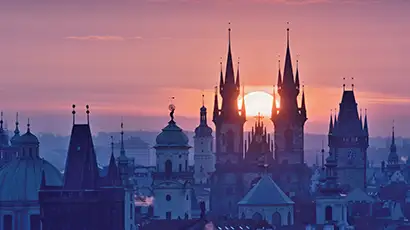 Prague au coucher du soleil