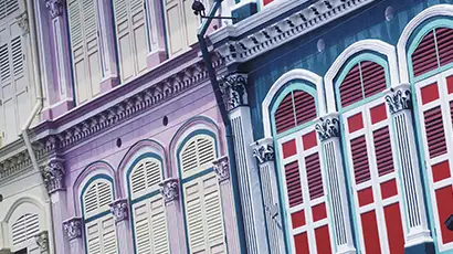 Façades colorées à Chinatown