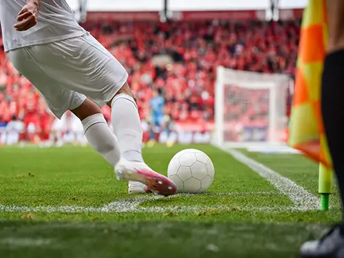 Footballeur sur le gazon