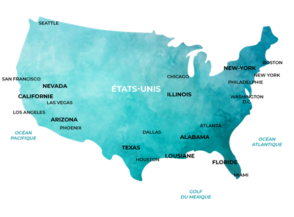 carte des Etats-Unis