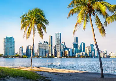 Ville de Miami avec palmiers