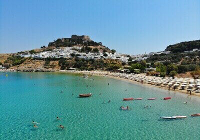 Plage de Lindos à Rhodes